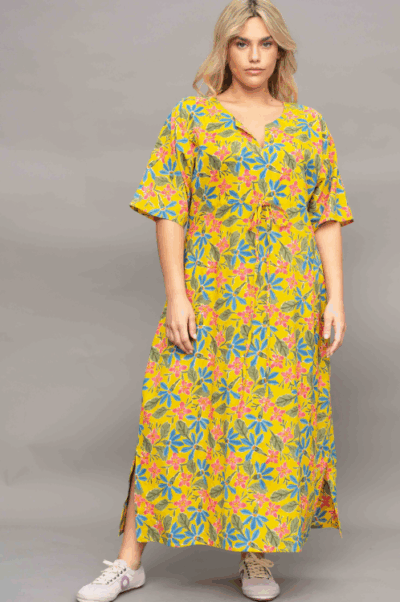 Alternative view of שמלת פנתיאון - Yellow Flowers