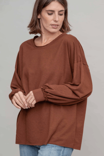 Alternative view of סוויטשירט Bravo - Brown