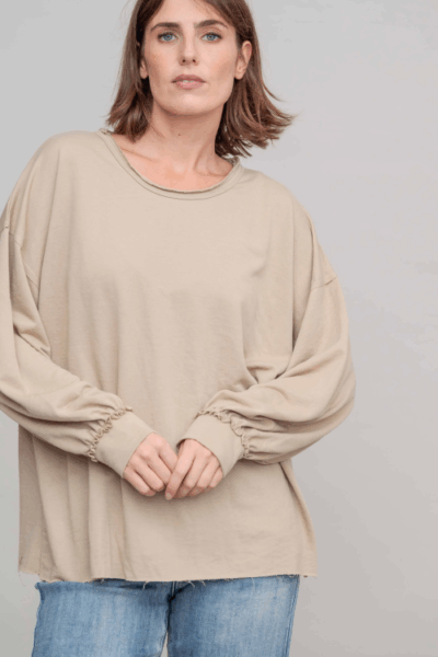 Alternative view of סוויטשירט Bravo - Beige