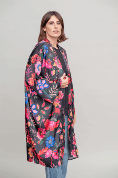 Alternative view of קימונו Naga-Sa - Black Floral